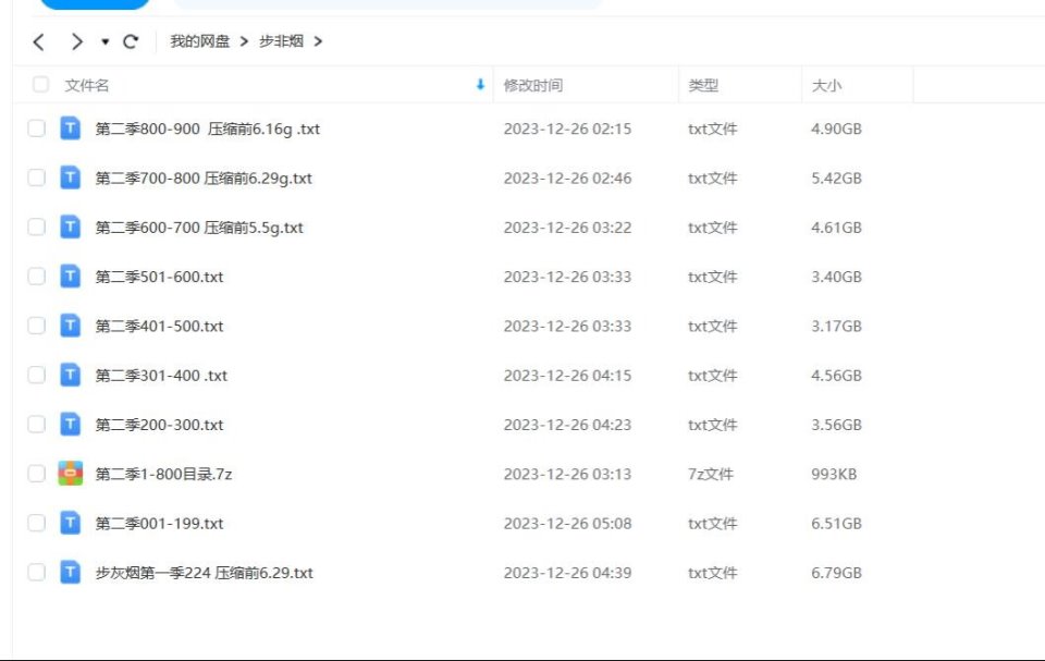 （已补）步非烟第一季224个 第二季001-900 注意看文章内容与文章图片