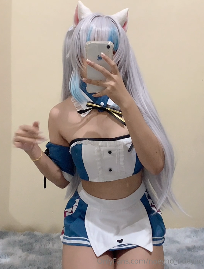 福利姬【noeyno】cosplay噶呜古拉鲨鱼娘泳装自拍 【3V89M】